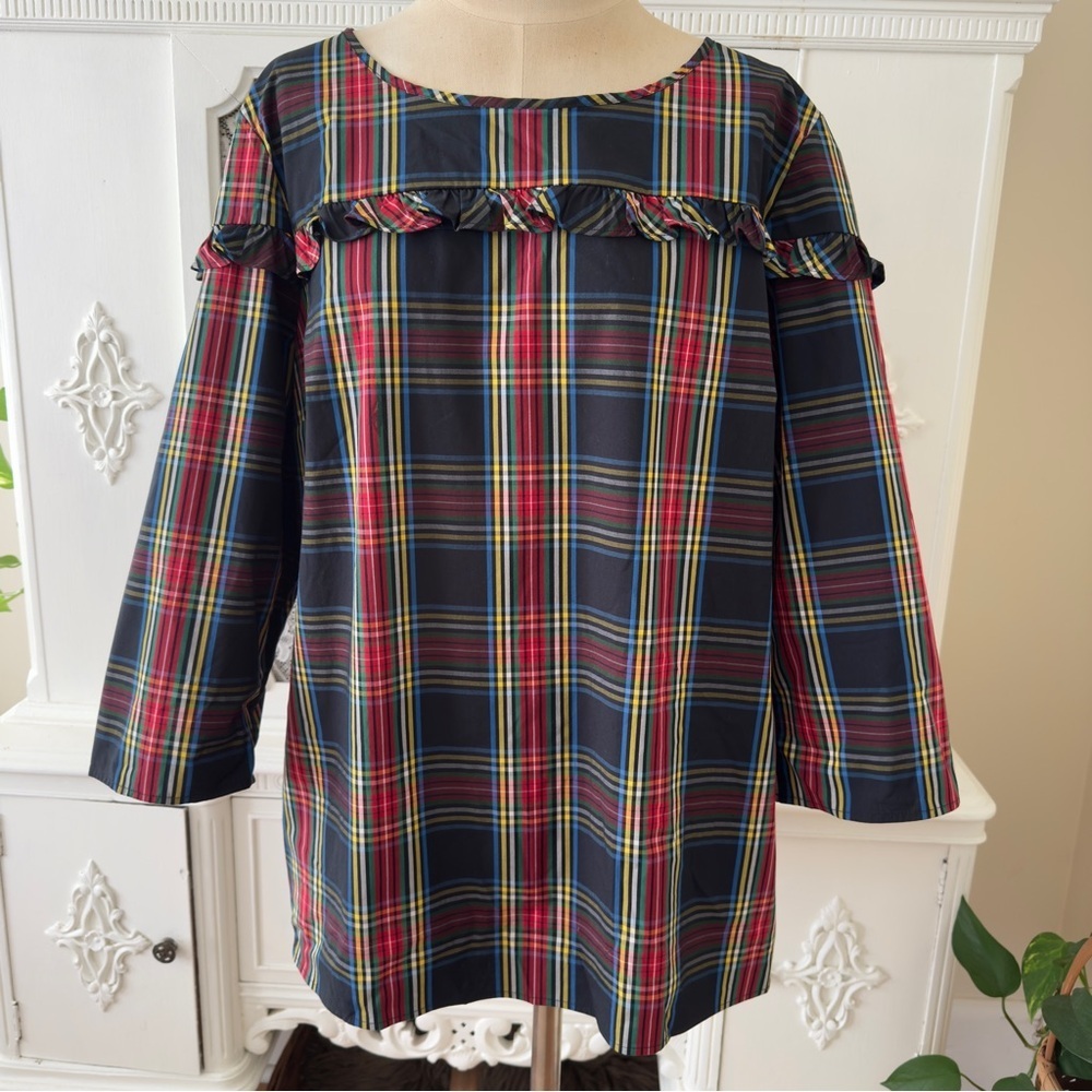 Talbots Stewart Plaid Poplin Blouse